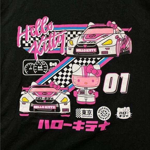 Hello Kitty Racing Tokyo Speed Top Men Large New A130 Excellent Pink Racer - Picture 2 of 5